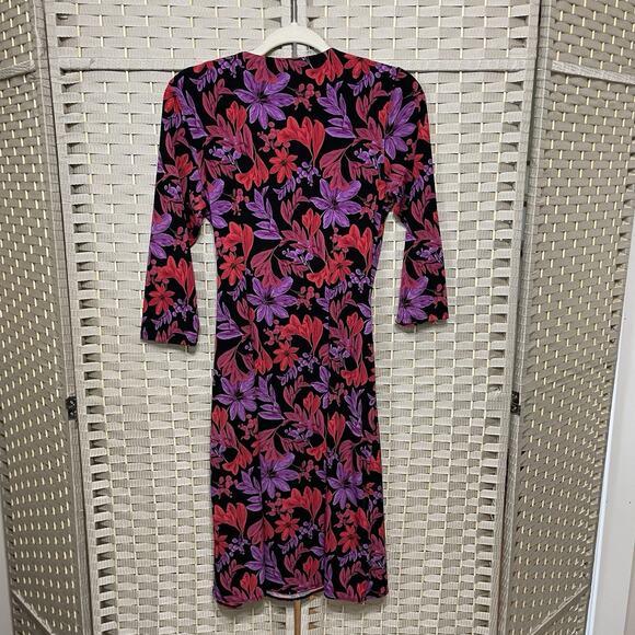 TOMMY BAHAMA Clara Faux Wrap Dress Size S Joyful Jewel Floral Slinky Knit EUC - Picture 3 of 11